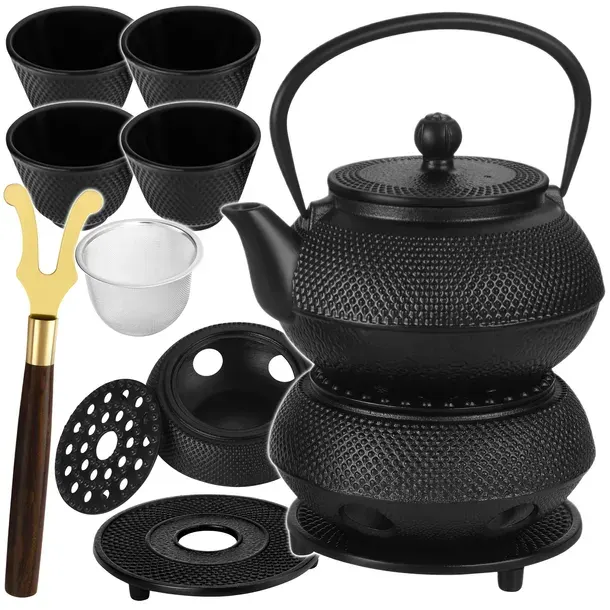 CZAJNIK ŻELIWNY CEREMONIALNY GONGFU CHA ZAPARZACZ ZESTAW 4 KUBKI KD4271
