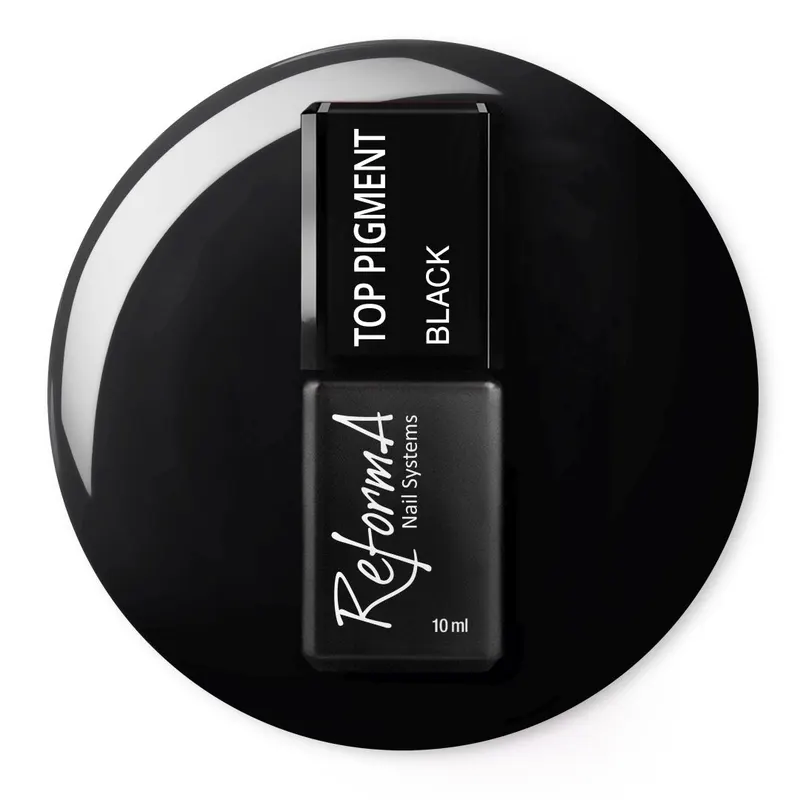 Czarny, kryjący, do wcierania pyłków, no wipe Top Pigment - Black, 10 ml