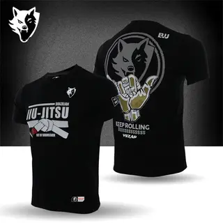 VSZAP Brazilian Jujitsu Sports Wolf BJJ Casual T-shirt Men's and Women's Fighting MMA Training Fitness Top