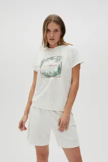Bluza z kapturem i krótkimi rękawami biała