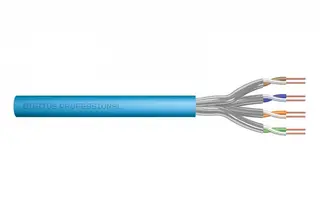 Digitus Kabel teleinformatyczny instalacyjny kat.6A, S/FTP, Eca, drut, AWG 23/1, LSOH, 50m ofoliowany, niebieski