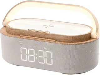 Radiobudzik MANTA RDI920 Funkcja lampki nocnej Bluetooth 5.0 Biało-brązowy