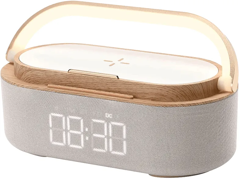 Radiobudzik MANTA RDI920 Funkcja lampki nocnej Bluetooth 5.0 Biało-brązowy