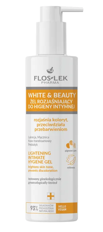 Floslek Pharma Żel Rozjaśniający do Higieny Intymnej Rozjaśnia Koloryt, Przeciwdziała Przebarwieniom 225ml