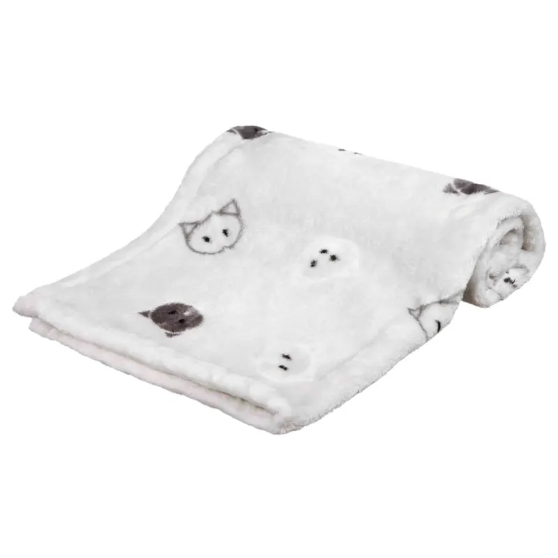 Trixie koc Mimi z miękkiego pluszu, jasnoszary - Koc: dł. 70 x szer. 50 cm