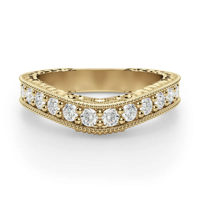 Obrączka Ślubna Valencia Laboratoryjny Diament 585 Żółte Złoto (14K)