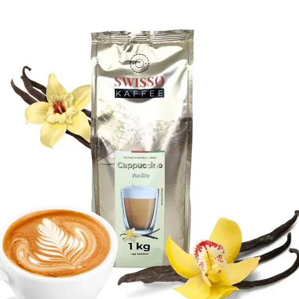 Kawa Cappuccino Vanilla rozpuszczalna Swisso Kaffe Wysoka Jakość 1kg