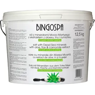 Sól z minerałami Morza Martwego z ekstraktem z aloesu, lnu i rumianku 12,5 kg BINGOSPA