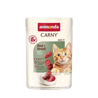 Animonda Carny Adult Pouch Beef,Ostrich - mokra karma dla kota - 85 g
