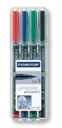 Foliopis Lumocolor Permanent S 0,4 4 Kolory Etui