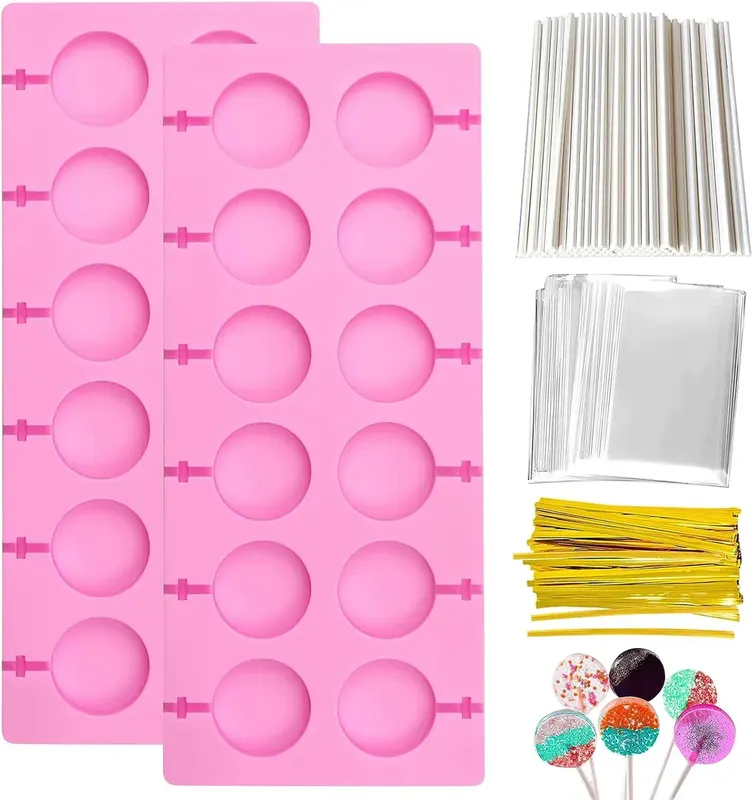 SILIKONOWE FORMY DO LIZAKÓW 20 SZT + 100 PATYCZKÓW CAKE POP