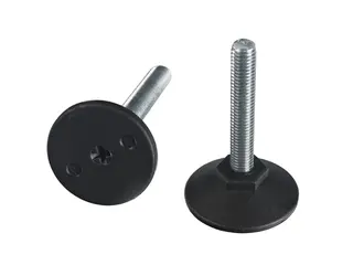 Stopka nastawna stała z nacięciem na wkrętak krzyżakowy w podstawie, z trzpieniem ze stali nierdzewnej D-30mm; h-12mm; SW17 M10 x 18; INOX