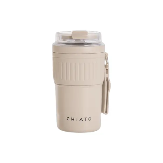 Podróżny kubek termiczny CHiATO Home hotSIP Oat Cream, 400 ml – beżowy