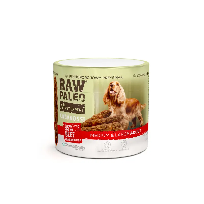 VETEXPERT Raw Paleo Cabanossi Beef Medium Large Mono - przysmak dla psa - 100g