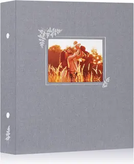 Album fotograficzny 400 kieszeni 11,5x15 cm szary lniany pionowy