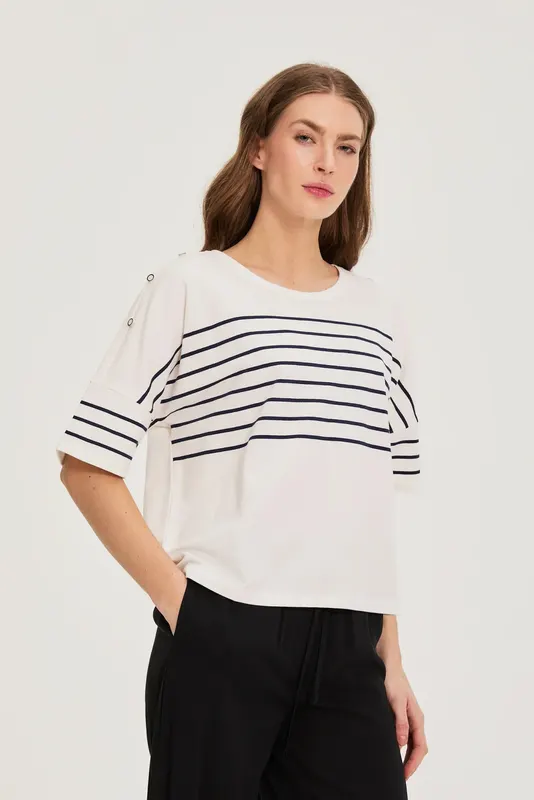 Bluza w paski biała