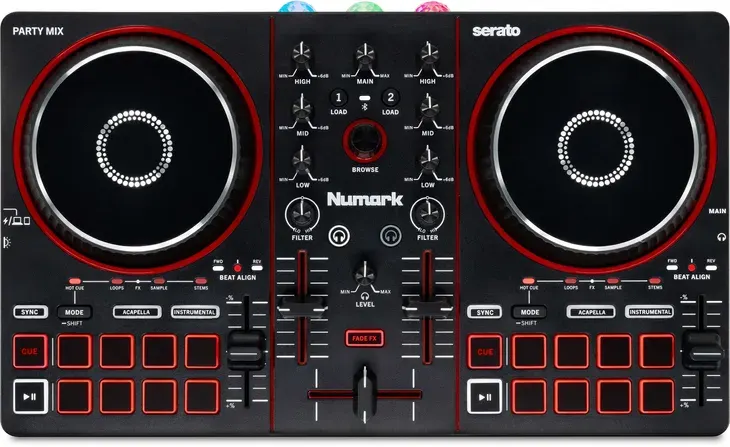 NUMARK PARTY MIX III KONTROLER DJ KONSOLA Z PODŚWITLENIEM LED BLUETOOTH