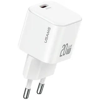 USAMS Ładowarka sieciowa JO Series CC260 20W USB-C + kabel USB-C/Lightning 1m biała