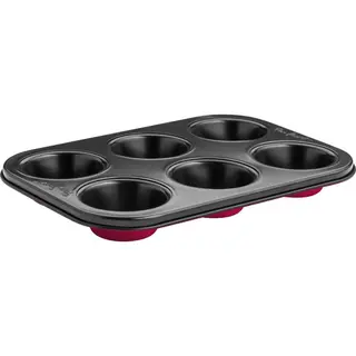 Forma do muffinek 6szt. Lamart Base czerwono-czarna
