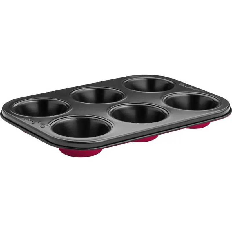 Forma do muffinek 6szt. Lamart Base czerwono-czarna