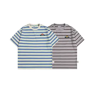 2026 Summer New American Striped Short Sleeved T-shirt for Men and Women Cityboy Loose Casual Tees