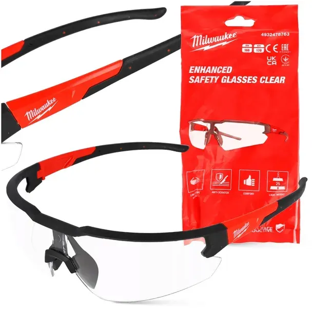OKULARY GOGLE OCHRONNE MILWAUKEE 4932478763 NIEPARUJĄCE POLIWĘGLAN LEKKIE