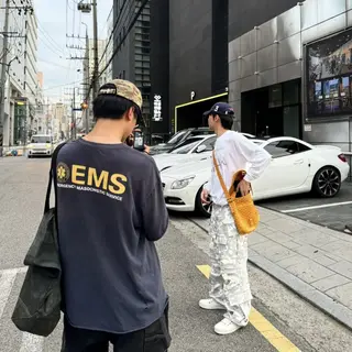 PROJECT G/R Summer Washed Vintage Lettered Small Print Printed Round Neck Short Sleeve Loose Fit T-Shirt Grailz Protocol Index