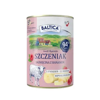 BALTICA Smaki regionów Szczeniak Mono Jagnięcina z bananem - mokra karma dla psa - 400g