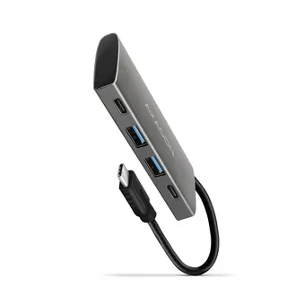 AXAGON HMC-4G2 Hub USB-C 4-portowy, 10Gbps, 2x USB-A, 2x USB-C, aluminiowy, kabel 13 cm