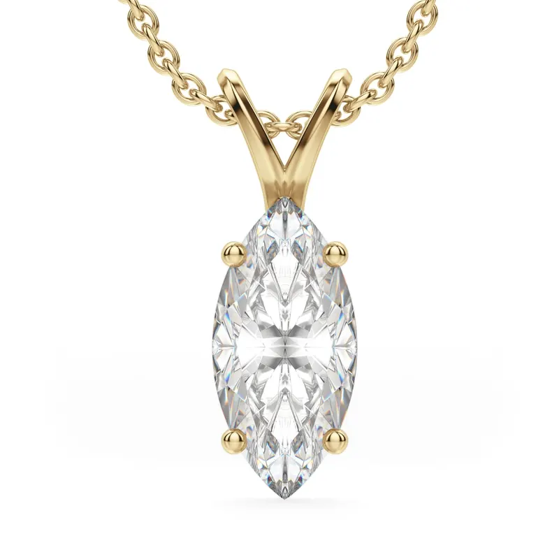 Wisiorek Basket Set Markýzový 1.00 kt Laboratoryjny Diament 585 Żółte Złoto (14K)