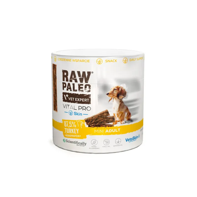 VETEXPERT Raw Paleo Vital Pro Skin & Coat Turkey Mini Mono - przysmak dla psa - 100g