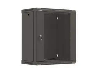 Lanberg Szafa instalacyjna rack wisząca 19 cali 12U 540x350 czarna drzwi przeszklone (flat pack)