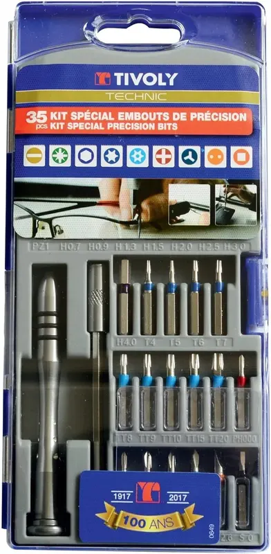 ZESTAW BITÓW PRECYZYJNYCH 35 SZT. CHROMOWANADOWY ERGONOMICZNY