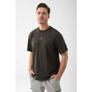 Grafitowy T-shirt męski TW Basic TSHIRT OVERSIZE 192 M GRAPHITE - 4XL