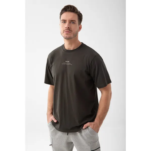 Grafitowy T-shirt męski TW Basic TSHIRT OVERSIZE 192 M GRAPHITE - XXL