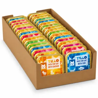 TILLO Pasztet Mix Smaków Tacka - mokra karma dla kota - 34x100g
