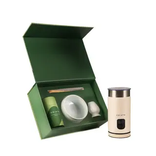 Spieniacz do mleka CHiATO milkPLAY White i zestaw do herbaty matcha Zen Pure White