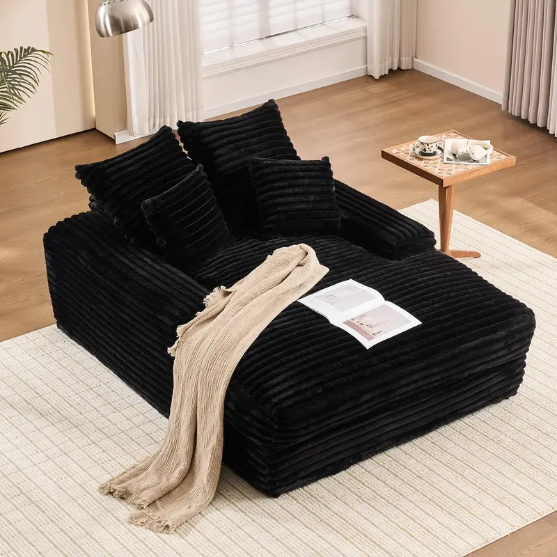 027R – Luksusowa sofa sztruksowa, nowoczesny design, 4 poduszki, ultramiękka i wielofunkcyjna sofa rozkładana, gotowa do użycia bez montażu jako sof..