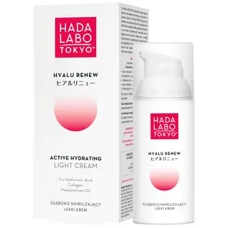Hada Labo Tokyo Hyalu Renew lekki krem głęboko nawilżający do twarzy z 5 formami kwasu hialuronowego, kolagenem i olejem meadowfoam 50 ml