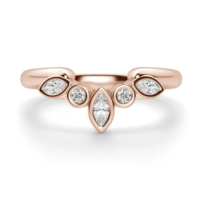 Obrączka Ślubna Queen Laboratoryjny Diament 585 Różowe Złoto (14K)