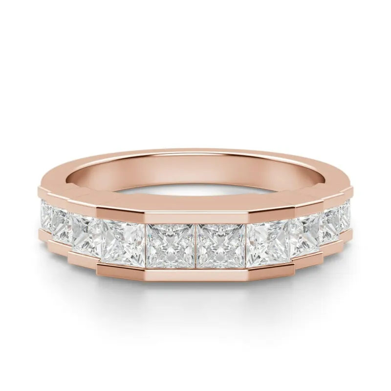 Obrączka Ślubna Cinderella Laboratoryjny Diament 585 Różowe Złoto (14K)
