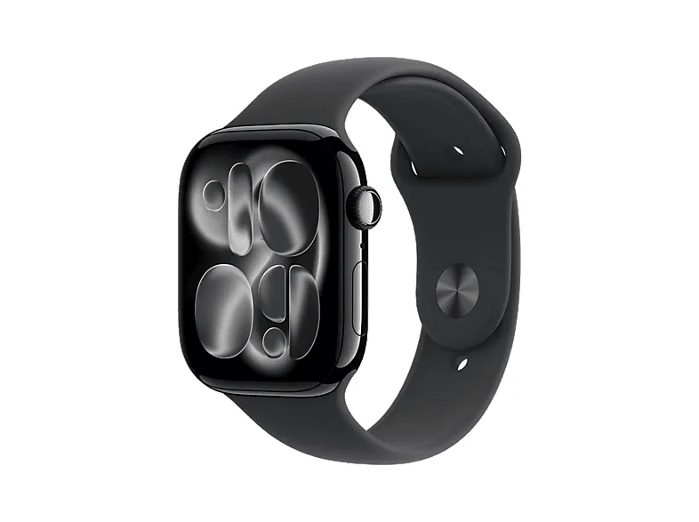 Smartwatch APPLE Watch Series 11 GPS, koperta 42mm z aluminium w kolorze onyksu, pasek sportowy czarnym - rozmiar S/M MEQT4MP/A