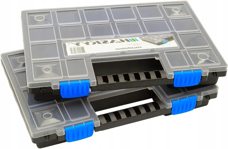 ZESTAW ORGANIZERÓW XL NA MAŁE CZĘŚCI - 2 PUDŁA 345 X 249 X 50 MM