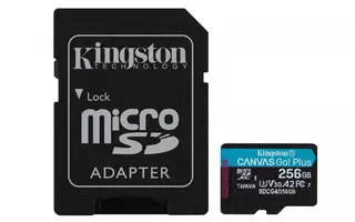 Kingston Karta pamięci microSD 256GB CanvasGo! Plus 200MB/s A2 U3 V30 + adapter