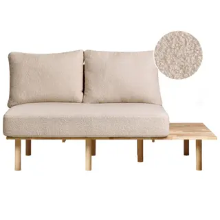 Sofa 2-osobowa ze stolikiem boucle beżowa salo