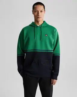 Gant Bluza Męska Z Nadrukiem Z Kapturem Regular Fit Zielona