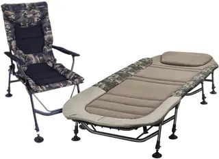 Łóżko wędkarskie MK FlatSize X-Pro + krzesło wędkarskie Kingsize Recliner Pro