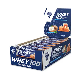 Zestaw 28 batonów proteinowych WHEY 100 PROTEIN BAR SALTY CARAMEL FLAVOUR