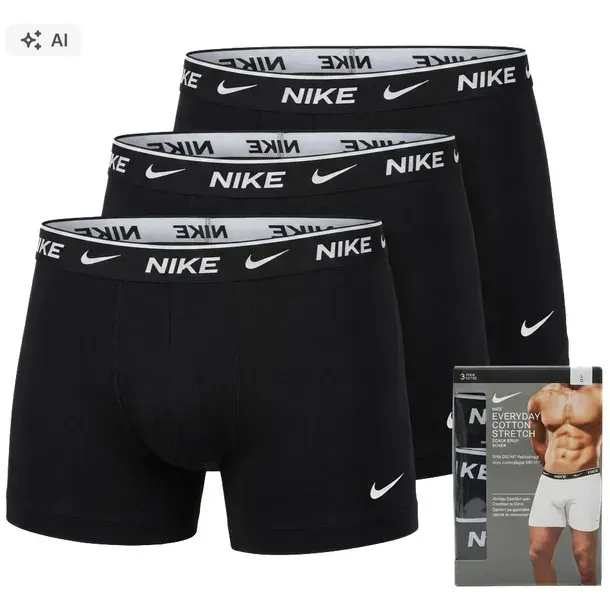 NIKE 3-PACK Bokserki Męskie Everyday Cotton Czarne Rozmiar S
