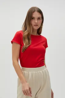 Dopasowany t-shirt czerwony